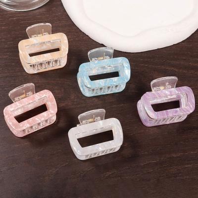 Hair Claw Hollow Square Design Back Head Hair Clip Anti-slip Teeth Strong Grip Shower Hair Clamp Versatile Hair Accessory