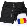 Romania Flag Camouflage Kick Boxing Muay Thai Shorts Men Women Unisex Casual Sportswear Double Layer Quick Dry Training Sport Gym Fitness Workout