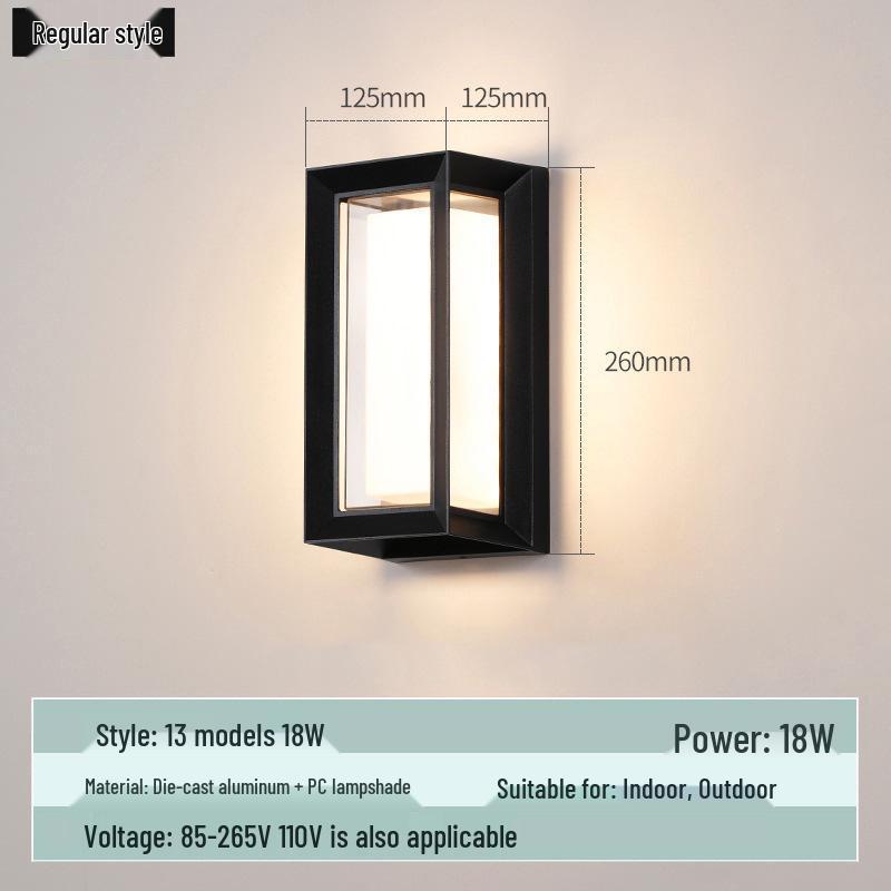 Waterproof Minimalist LED Wall Light with Smart Sensor for Outdoor Use