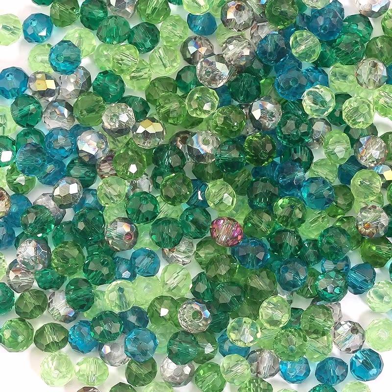 4mm/6mm Briolette Glass Beads Jewelry Making Faceted Rondelle Colorful Crystal Spacer Loose Beads for Bracelet Necklace DIY