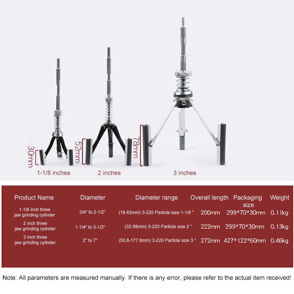 Three-jaw Cylinder Sander Inner Diameter Grinder Steel Car Engine Brake Cylinder Bore Hone Tool Flexible Shaft Honing 51-177mm