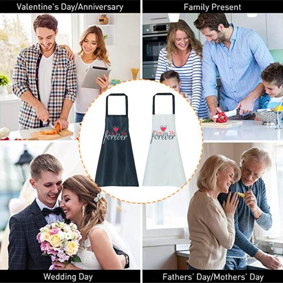 2 stk forkle Slitesterk Stilig flekkbestandig Mr And Mrs Par Forklesett for par Jubileums bryllupsgave