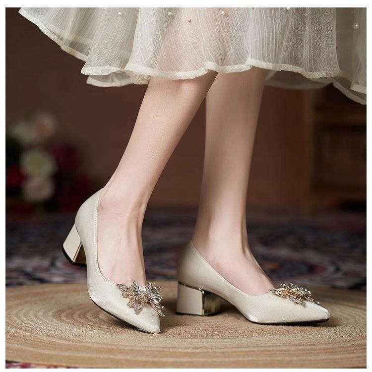 Fashion 2024 New Women's Elegant Designer Luxurious Rhinestone Decorated Letters Sexy Women's High Heels Women's Shoes