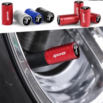 4PCS Metal Car Tire Valve Caps Decor Dust-proof Auto Sports Emblem For Model X Y 3 S Roadster Coil Mod WYE P100D P90D P85D