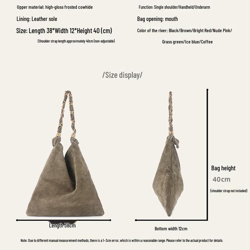 Women's Versatile Frosted Leather Tote Bag with Braided Rope Details - Large Capacity Shoulder Handbag