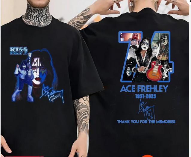 Ace Frehley Skjorte, Minner 74 År 1951-2025 T-skjorte