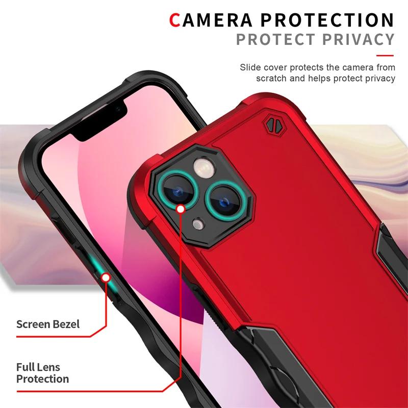 Heavy Duty Hybrid Armor Phone Case For Iphone 15plus 14 13 12 11 Pro Max X XR Xsmax 7 8 Protection Shockproof Hard Back Cover