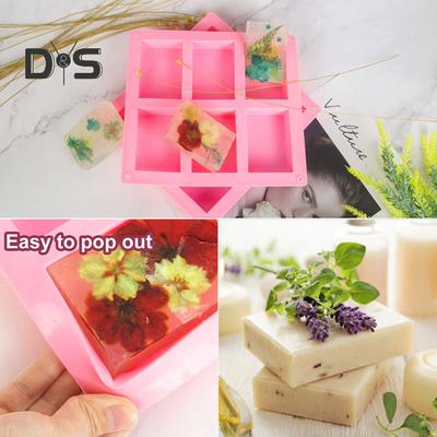 Non Stick 100ml Soap Mold Easy To Release Silicone 6 Cavity Cell Cake Mold