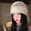 Breathable Hollow Out Flower Beanies Spicy Girl Flower Pile Hat Sweet Lace Hat  Girls