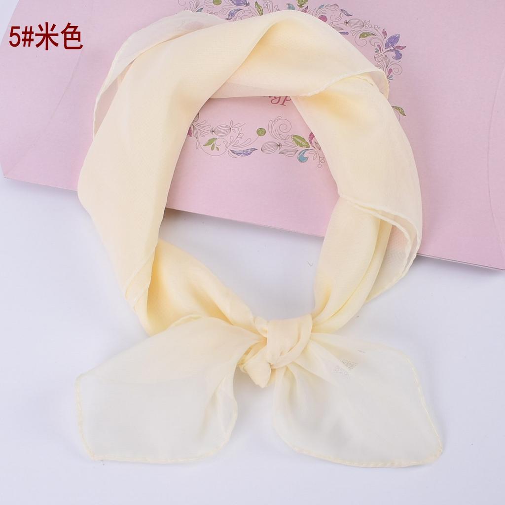 Women 65x65CM Fashion Casual Monochrome Handkerchief Lightweight And Soft Chiffon Scarf Party Gift