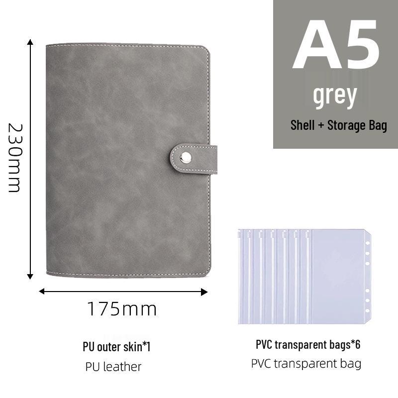 A6 Leather Buckle Loose-Leaf Notebook & A5 Multifunctional Planner with Custom Logo and Storage