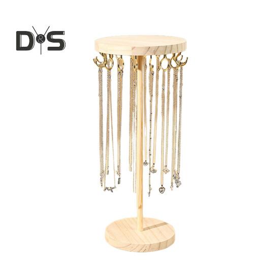 Stojan na náhrdelníky Organizér na šperky s háčky Dřevěná základna Organizér na čelenky Stojan pro vystavení pro dívky Náhrdelníky Náramky