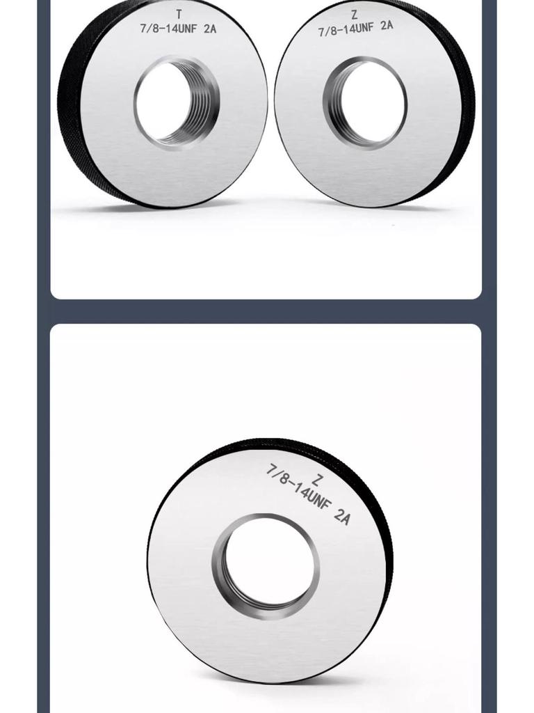 US Thread Ring Gauge Set: 1/4-20/28 UNC, 3/8-16/24, 5/16-18/24 UNF, Go/No-Go, 2A Standard.