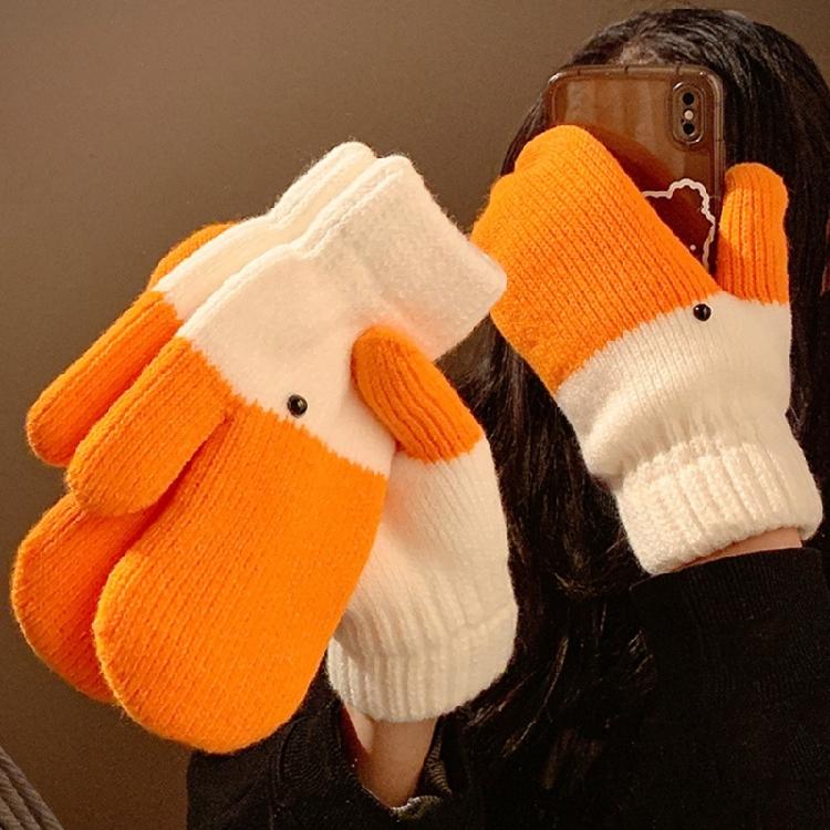 Thickened Winter Mittens All Hand Protection Knit Gloves Geese Design Gloves Handwear All Age Outdoor Activity Essential