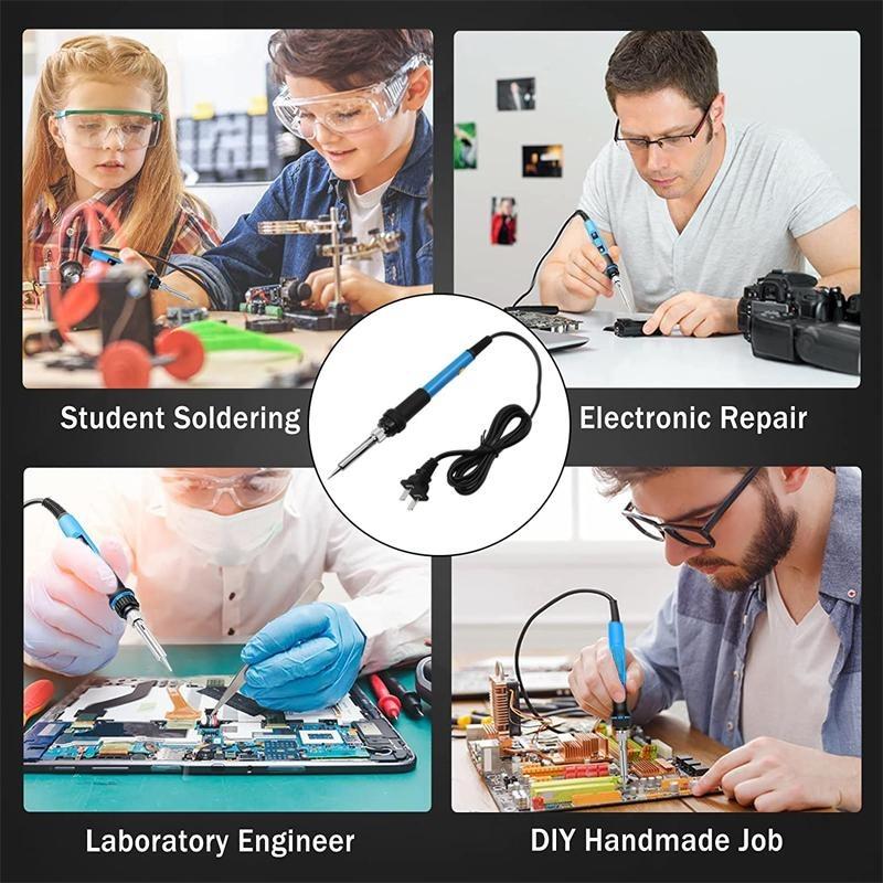 1PC Soldering Iron Adjustable Temperature Electric UR Plug 60W 80W Welding Solder Rework Station Heat Pencil Tips Repair Tool