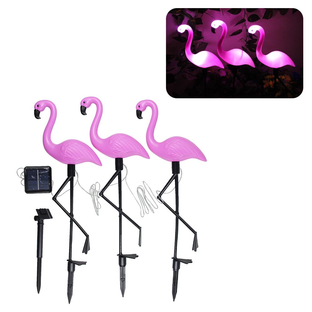 Solar Flamingo Garden Lights Neon Flamingo Tree Lights Landscape Courtyard Lamp Garden Decorative Lights Outdoor Stake Light