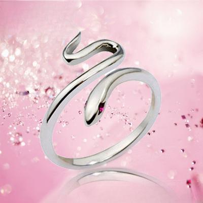 925 Sterling Silver Ring Snake-Shaped Opening Couple's Ring Women's Little Finger Ring