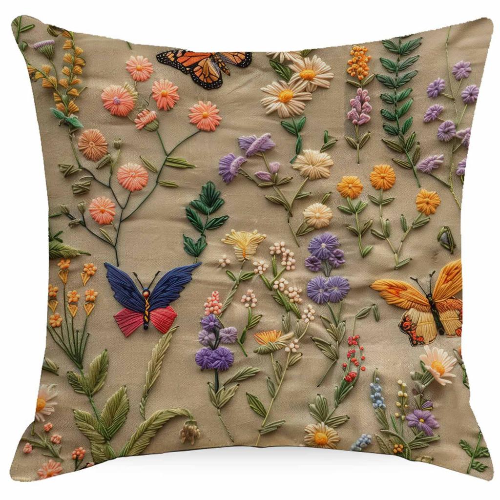 New 3D Imitation Embroidered Floral Pillowcase Digital Printed Home Decoration Pillow Sofa Cushion Cover