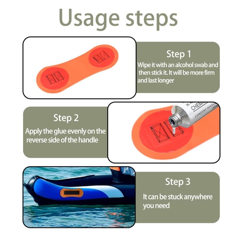 Přenosné madlo pro paddleboard PVC popruh na sedátko pro kajaky Madla pro nafukovací čluny Rukojeť pro kajaky Kanistika