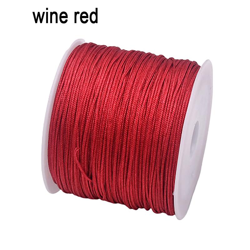 Corda di seta 45M/0,8MM trecciata in nylon per Fai da te per Forniture per la creazione di gioielli Nappe Perline Artigianato intrecciato Corda di nylon satinato CS003