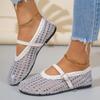 Fashion 2025 New Fairy Style Mary Jane Sandals for Women 2025 New Summer Mesh Hollow Leisure Woven Fishing Net Soft Sole Shoes