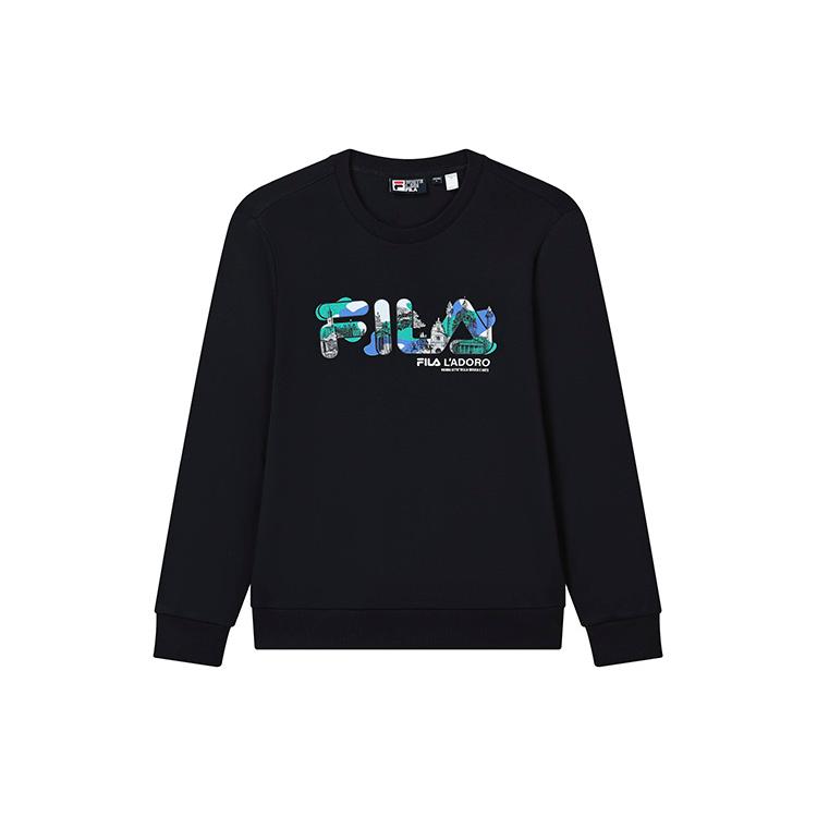 FILA Sweatshirts Men s Legend Blue Crew Neck Moderate Regular F11M238204FNV XXXL