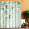 White Flower Green Leaf Shower Curtain Spring Nature Art Bathroom Decor Elegant Garden Bath Curtains For Modern Home Interior