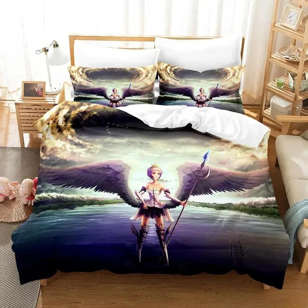 3D Fantasy Angel All Season Guardian Angel Printed Bed Set Duvet Cover Pillowcase Bedding Set Bed Linen Sheet Quilt Cover Full