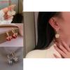 Korean Girl Butterfly Pearl Earrings With Alloy Material For Women Fashion Accessories