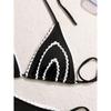 Sexy Crochet Bikini Women Black White Weave Patchwork Push Up Micro Swimsuit Brazilian Bathing Suit Tie Side Thong Swimwear