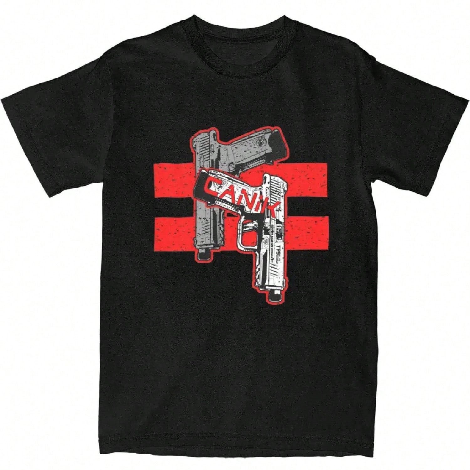Canik TP-9 TP9 Gun T Shirt Short Sleeve Tops Summer Apparel For unisex Wounisex Pure Cotton Graphic Grey Wolf Pistol Guns T-Shirt S разноцветный