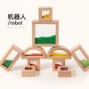 Wood Acrylic Rainbow Sensory Building Block Educational Toys Geometric Shape Hand-Eye Coordination Teaching Aids Children'S Toys