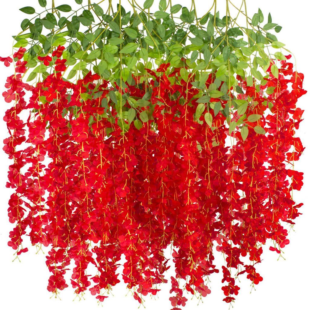 Artificial Wisteria Vine - Violet Hanging Flowers for Ceiling & Wedding Decoration