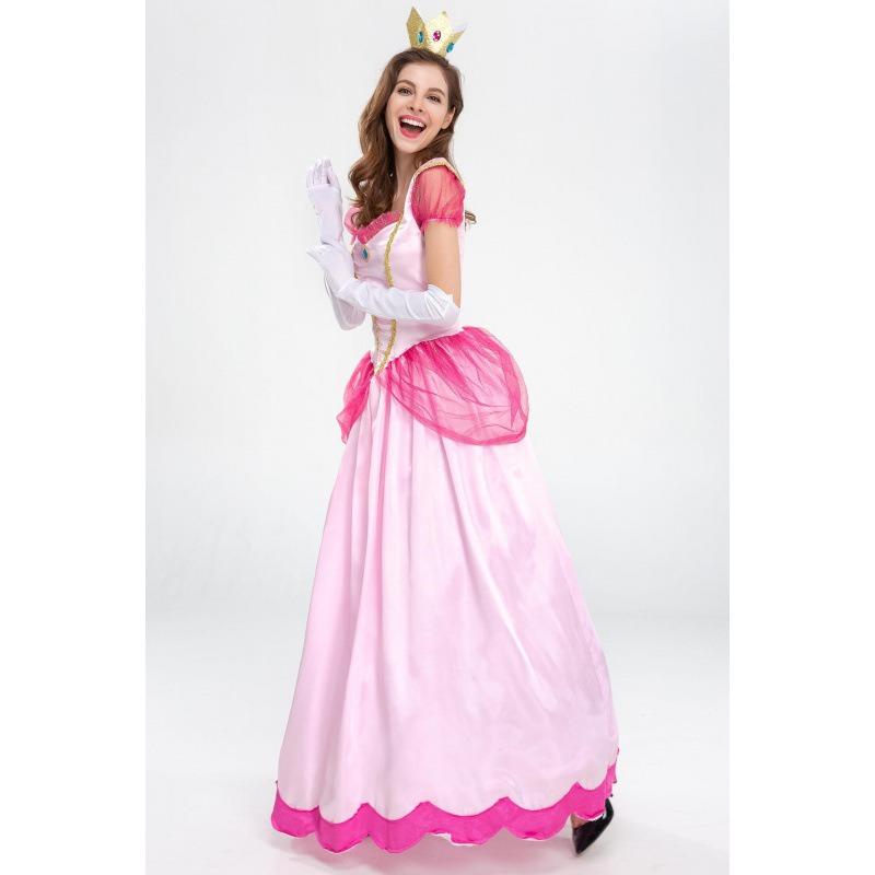 Halloween Costume Mario, Princess Peach, Stage Costume, Party Queen Costume