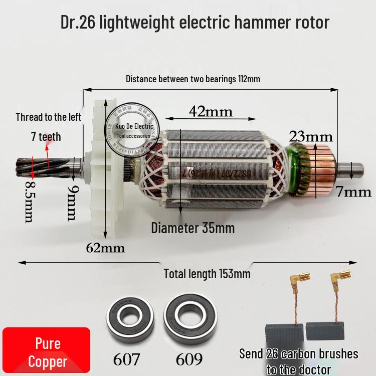 Bosch GBH2-26 DE/RE Schlagbohrer Rotor - Leichtes 26mm Schlagbohrer & Bohrhammer Zubehör