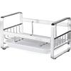 Kitchen Sink Sponge Holder, 304 Stainless Steel Kitchen Soap Dispenser Caddy Organizer, Countertop Soap Dish Rack Drainer with Removable Drain Tray