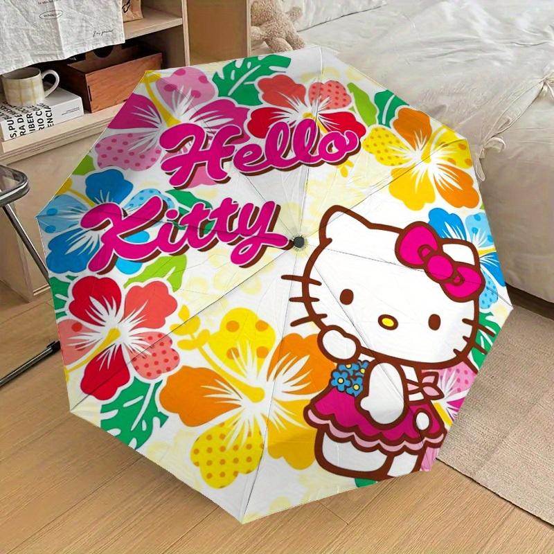 1pc Hello Kitty Floral Design Umbrella with Plastic Handle,Suitable for All Seasons Home Travel Outdoor UmbrellaSanlio557