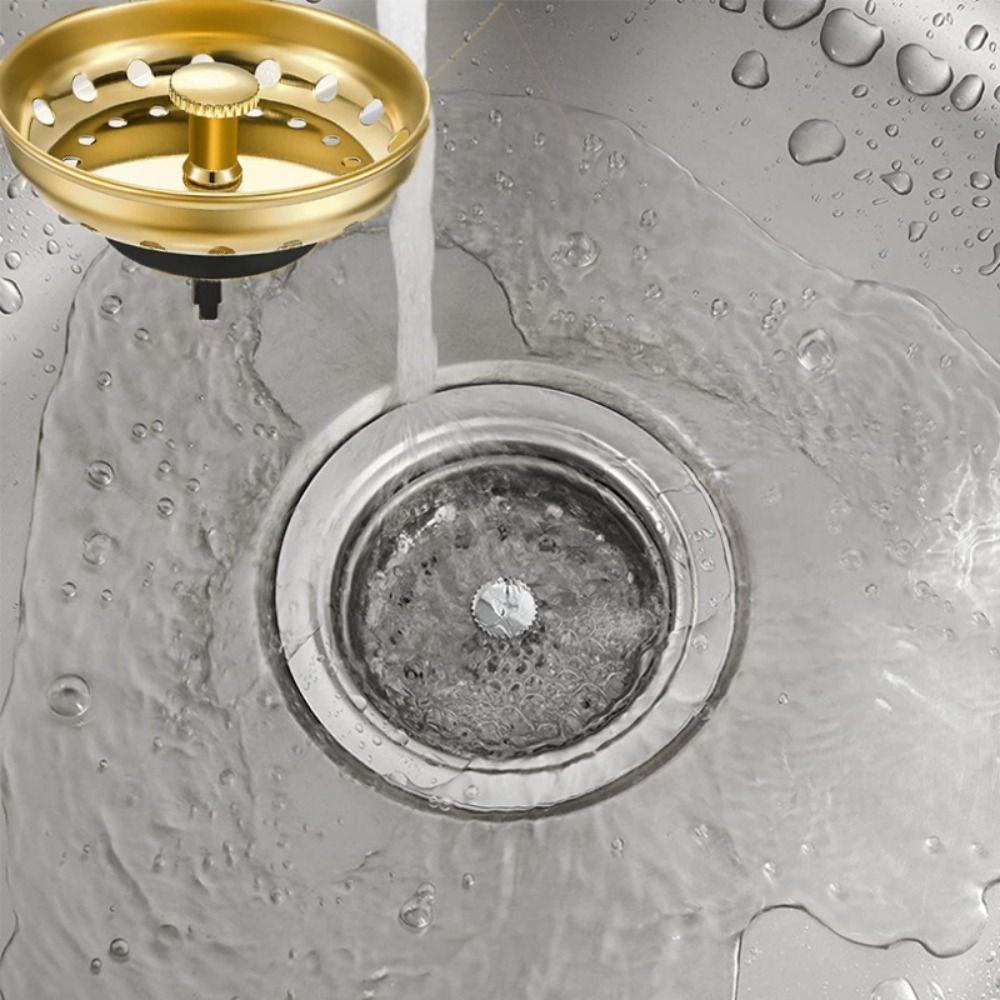 2 Pcs Advanced Sink Kitchen Strainer Filter Sink Stopper Stainless Steel