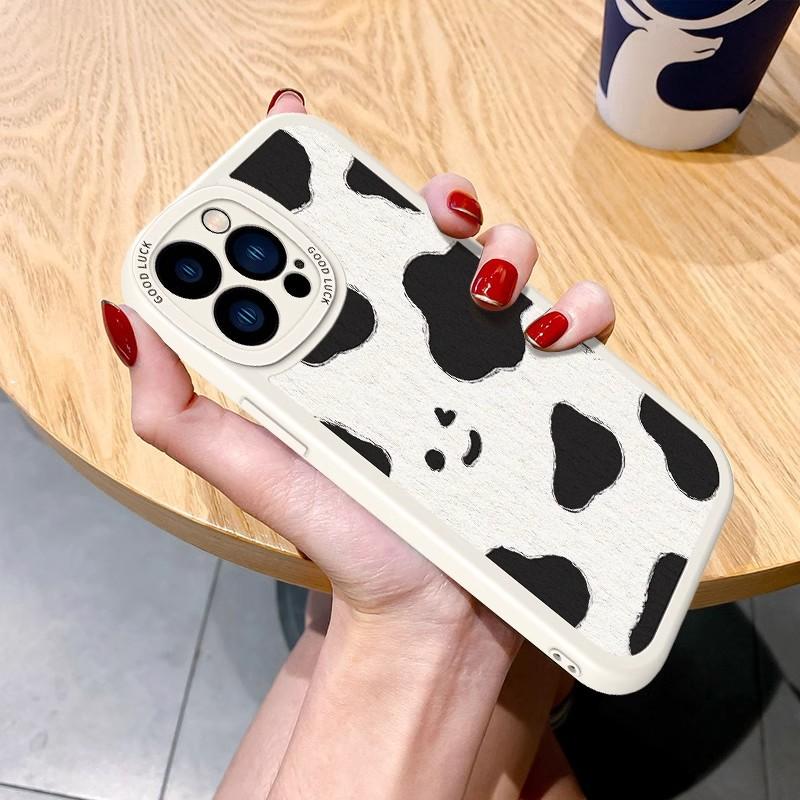 Simple cow pattern is suitable for OPPOfindx7 lambskin Reno11pro women's r17 mobile phone case k12x one plus 11.
