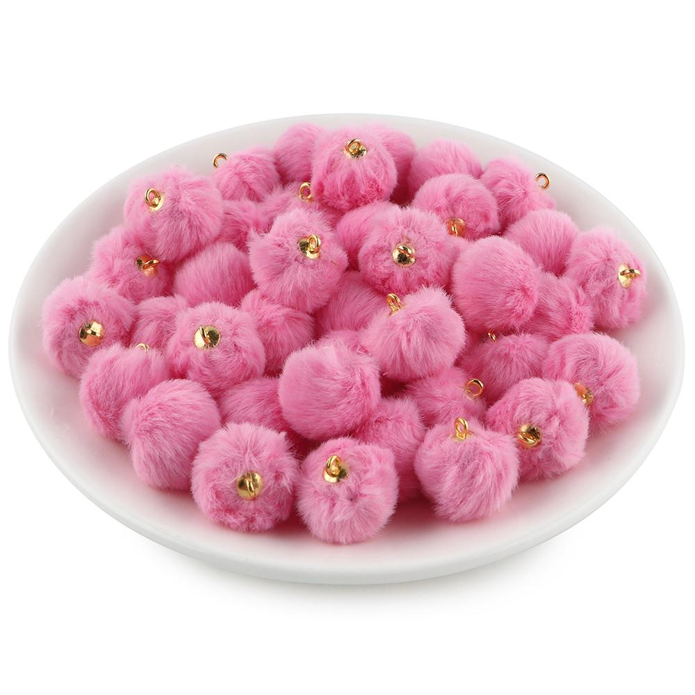 20pcs Plush Fur Cover Ball Beads Charms Cute Bead Pendant for DIY Jewelry Making Accessories Handmade Earring Bracelet