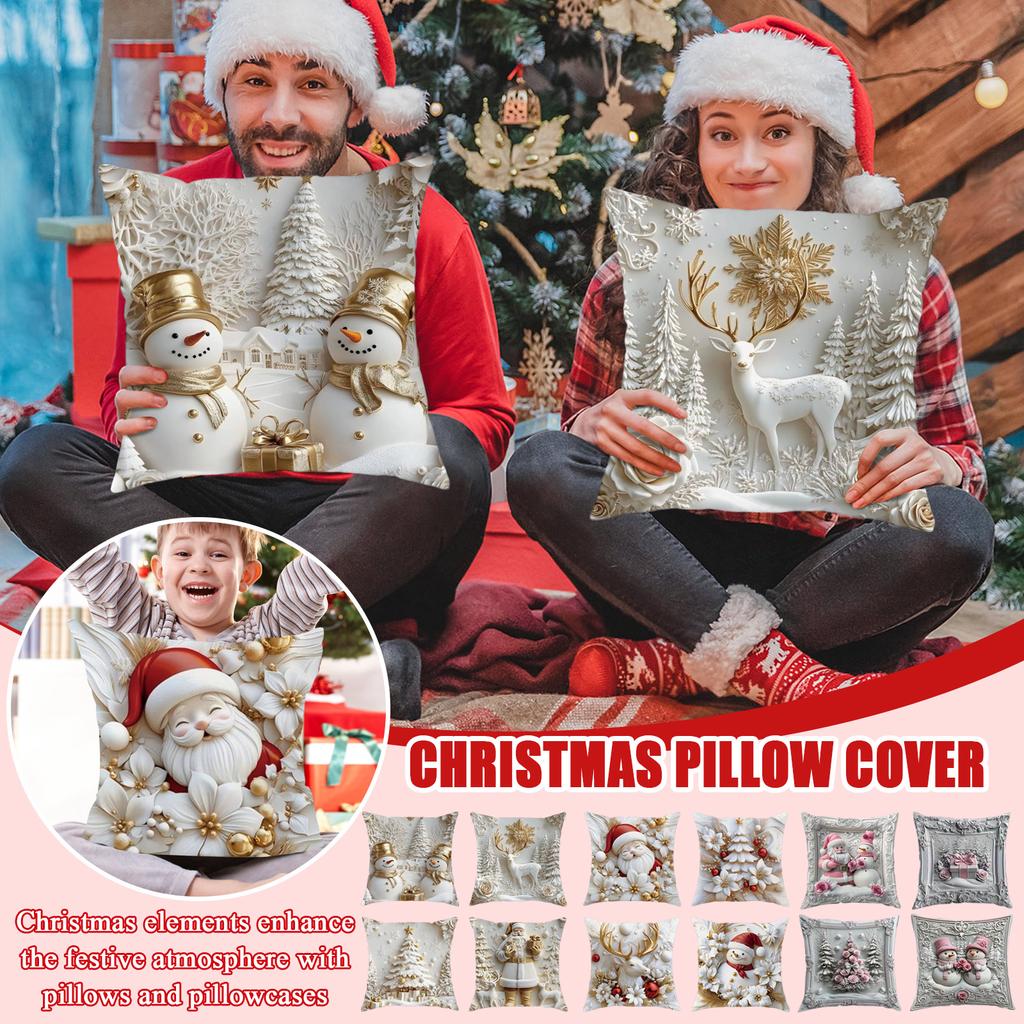 Merry Christmas, Throw Pillow Cover, Winter Holiday, Cushion Cover Sofa Decoration, Christmas Tree