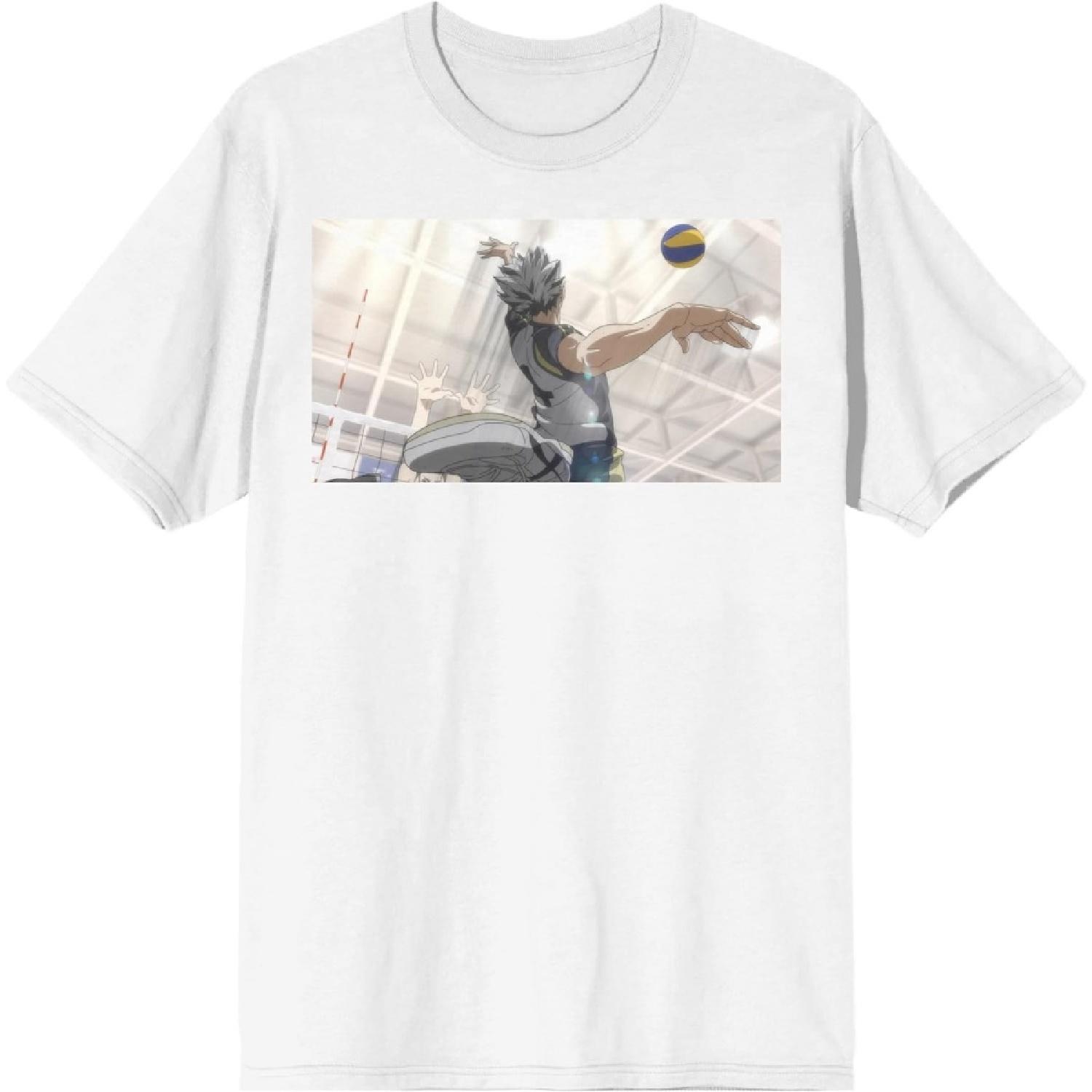Haikyu Anime Cartoon Kōtarō Bokuto Character Men s White Graphic Tee S
