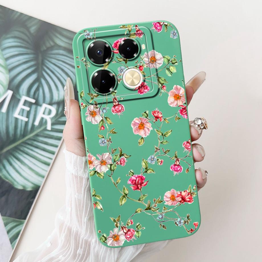 Soft TPU Candy Silicone Phone Case For Infinix Note 40 Pro Plus Note 40 4G 5G Back Cover Note40 4G Bumper Flower Girl Fashion