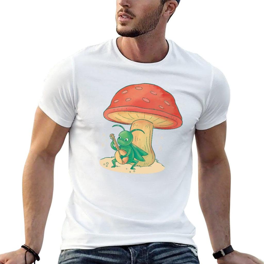 Grasshopper Toadstool Tshirt Classic Crew Neck Cotton Tshirt
