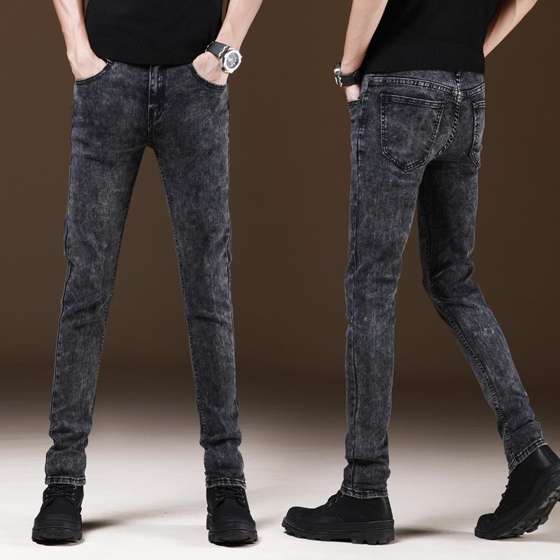 

Мужские облегающие джинсы из серого бархата - повседневные брюки в корейском стиле на зиму/осень 31