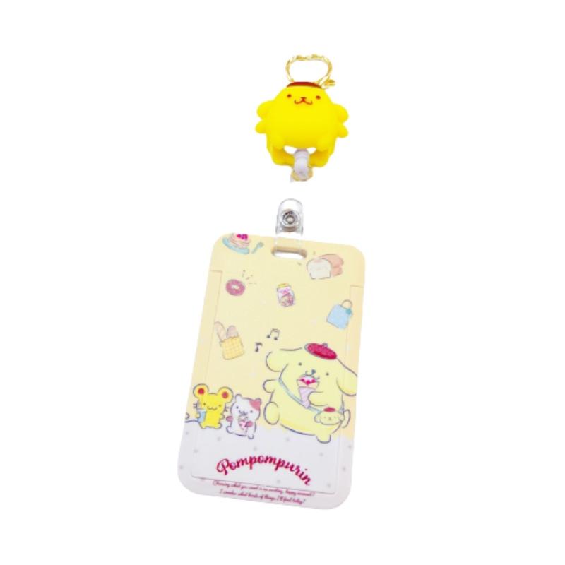 Cute Cartoon Sario Student Card Holder, Creative Retractable Card Sleeve For Public Transit Access Cards, Anti-loss Bag Hook