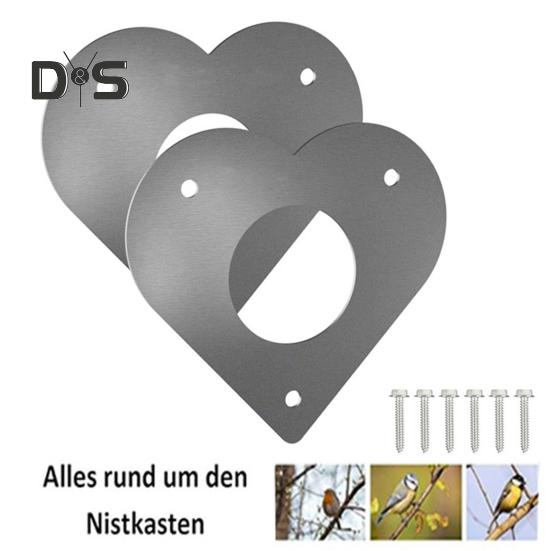 2Pcs Metal Birdhouse Guard Portal Woodpecker Nesting Box Protection Board with Screws Flight Hole Protector for Outdoor Garden Balcony