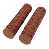 1 Pair Bike Handlebar Grips Brown Rubber Universal Shock Resistance Ergonomic Comfortable Bike Handle Grips for Bicycles Folding Bikes