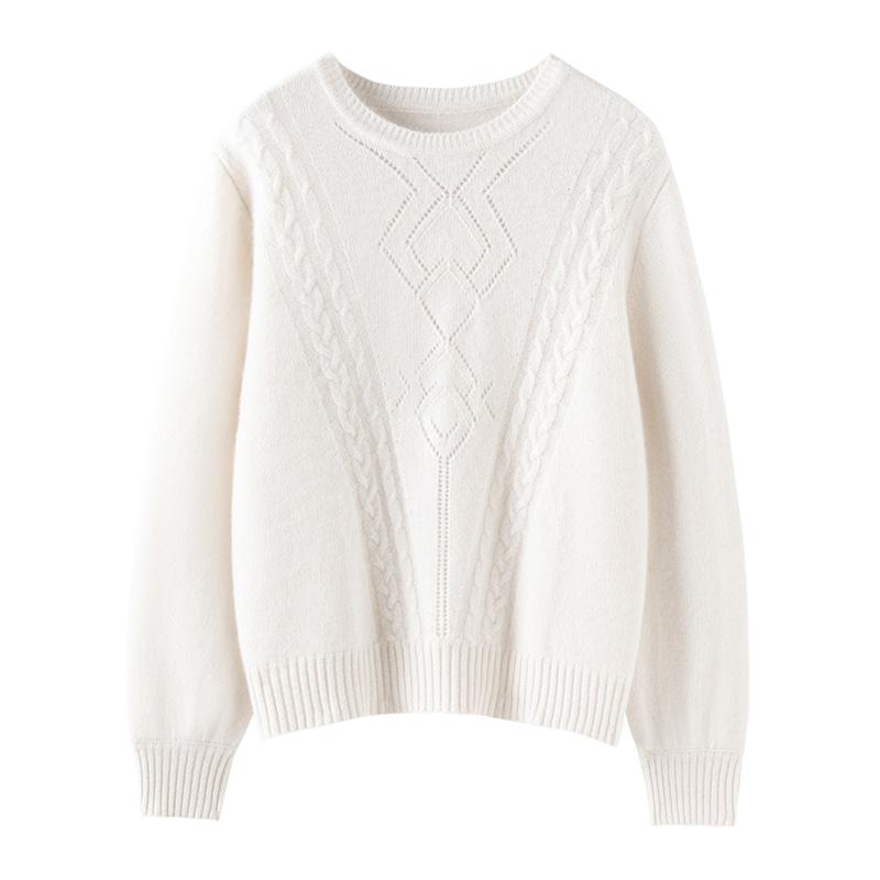 Women's Cashmere Sweater Qinghe Cashmere 30% Cashmere 70% Wool Autumn and Winter Cashmere Pullover Soft and Warm