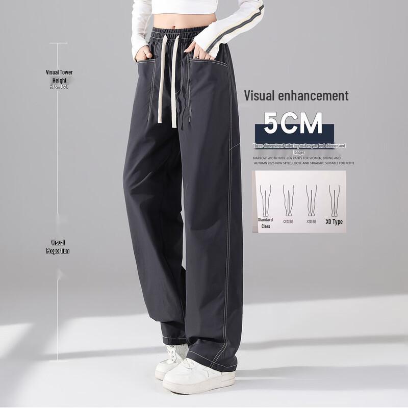 Baleno Women's Faux Denim High-Waist Straight Leg Casual Pants